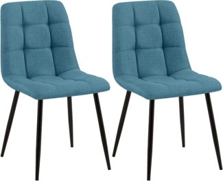 Esszimmerstuhl Tilde 2 Esszimmerstühle blau Stoff