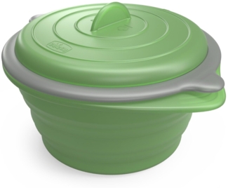 Chicco Faltbare Silikon-Dampfer, Dampfer für das Dämpfen von Lebensmitteln, Bewahrt Nährstoffe, Verwendung in der Mikrowelle oder über einem Topf, 100% Silikon, Spülmaschinenfest, 0 Monate +