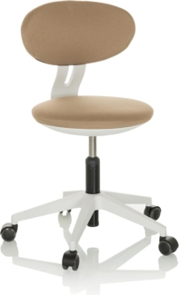 hjh OFFICE Kinderdrehstuhl mitwachsend MINIMOVO Kinder Bürostuhl höhenverstellbar, Schreibtischstuhl ohne Armlehnen, Stoff Beige