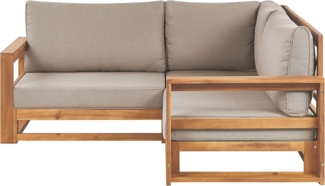 Ecksofa TIMOR Zertifiziertes Akazienholz Heller Holzfarbton