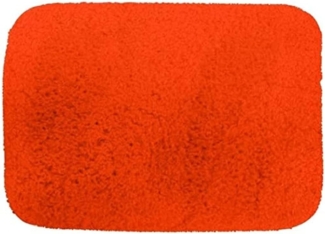 MSV Badteppich Badematte Badvorleger Duschvorleger Mikrofaser Hochflor flauschig 50x70 cm – Orange