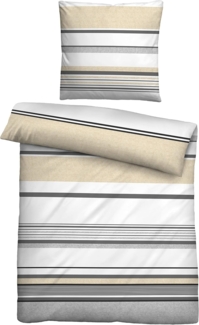Traumhaft Schlafen  Castell  Markenbettwäsche 0060454 Baumwoll Satin Bettwäsche STREIFENMIX, gelb, 1x 135x200 cm + 1x 80x80 cm
