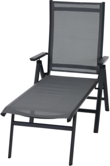 SIENA GARDEN Tauro Klappliege, matt anthrazit Alu, Textilbezug royal-grey