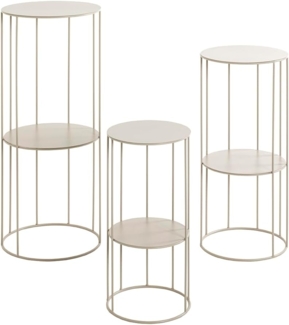 HAKU Möbel Blumensäule 3er Set, grau (Kaschmirgrau), Metall - Maße: H 70/57/45 x Ø 28/25/21 cm, Style: Modern