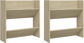 vidaXL Wand-Schuhschränke 2 Stk. Sonoma-Eiche 60 x 18 x 60 cm Spanplatte