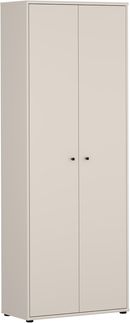 Forte TEMPRA 2 Schrank 70 80, moderner Mehrzweckschrank 2-türig, Schlafzimmer, Wohnzimmer, Holzwerkstoff, Büro, Kaschmir|Beige, 73,7 cm breit x 197,5 cm hoch x 34,8 cm tief