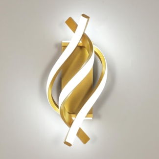 Comely LED Wandleuchte Innen, Gold 22W 2500LM Moderne Wandlampe LED, Aluminio Kaltes Weiß 6500K Wandbeleuchteung für Wohnzimmer Schlafzimmer Flur