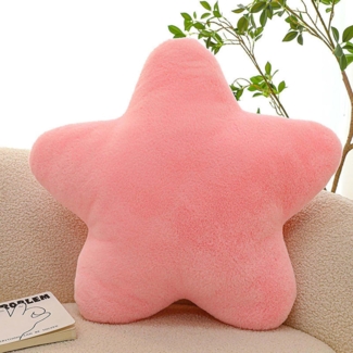 Kuschelkissen Kinder Sternkissen, Plüsch Kissen Dekokissen für kuschelecke kinderzimmer, Weiche Flauschige Sternform Zierkissen Sofakisse für Heimdekoration (Rosa,60cm)