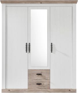 'Rovola' Kleiderschrank in Pinie weiß, Landhaus, 169 x 201 cm