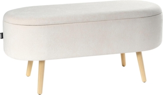 Truhenbank OKLAHOMA Chenillegewebe Cremeweiß