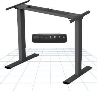 Flexispot ED2B Höhenverstellbarer Schreibtisch Elektrisch höhenverstellbares Tischgestell, passt für alle gängigen Tischplatten. Mit Memory-Steuerung und Softstart/-Stop, Schwarz