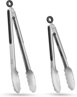 hotec Premium Edelstahl Küche Zange Set von 5,1 22,9 cm und 30,5 cm Locking Metall Lebensmittel Zange rutschfesten Griff