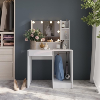 Schminktisch Sherry Weiß/Weiß Hochglanz 89.8 cm 4 Teile Vicco