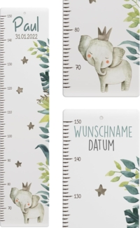 KIDSMOOD - Messlatte Kinder Holz personalisiert Mit Namen für Baby- & Kleinkinderzimmer - Messlatte als Kinderzimmer Wand-Dekoration & Weihnachtsgeschenke Kinder & Babys zum Geburt - Skala 70-140cm