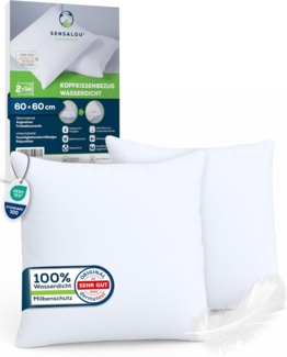 Sensalou Kissenbezug Kissenbezug wasserdicht Doppelpack - Kopfkissen Bezüge, (2 Stück), Allergikerbezug, Hygieneschutz, pflegeleicht