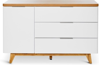 Jahnke Sideboard, Engineered Wood, Kerneiche/Weiss, One Size