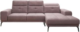 Designer Sofa Terina inkl. Beistellhocker Samt Rosé Rechts