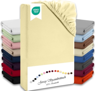 Jersey Spannbettlaken 140-160x200 100% Baumwolle weich bügelfrei komfort Weizen