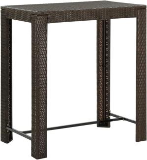 vidaXL Garten-Bartisch Braun 100x60,5x110,5 cm Poly Rattan 45873