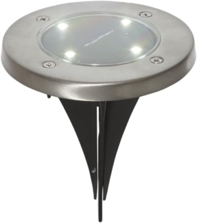 LED-Solar-Wegleuchten - 3er Set - Edelstahl - warmweiße LEDs - D: 11,5cm - Dämmerungssensor - 5lm