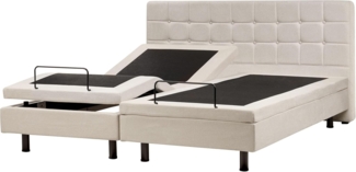 Bett verstellbar Stoff DUKE 180 x 200 cm Hellbeige