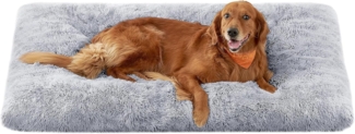 Feandrea Hundebett, Hundekissen, Flauschige Hundematte, Langer Plüsch, 140x100 cm, weiche Polsterung, waschbar, multifunktional, Ombré-Grau PGW205G01