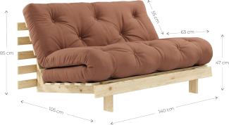 Karup Design ROOTS Futonsofa Gestell Unbehandelt, Matratze Clay Brown