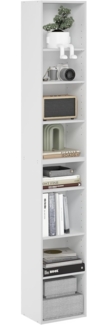Furinno Pasir 8-stöckiges Offenes Regal Bücherregal, Weiß