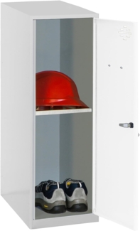 Simon Rack Simonlocker Kommode, klein, 915 x 300 x 500 mm, Amario aus Metall, inkl. Schlüssel, Grau/Weiß