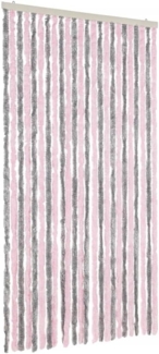 vidaXL Fliegenvorhang Silbergrau und Rosa 100x200 cm Chenille 377364