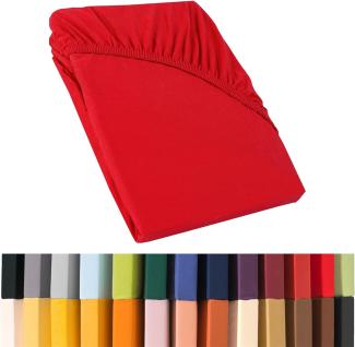 CelinaTex Relax Boxspringbett Wasserbett Spannbettlaken 180x200-200x220 cm rot Jersey Mako Baumwolle 160g/qm Laken