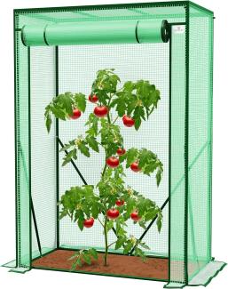 KESSER® Premium Tomatengewächshaus Foliengewächshaus, Gewächshaus klein, Tomatenhaus, Treibhaus mit Tür zum Aufrollen - 100 x 50 x 150 cm Frühbeet, Gemüse, Blumen, Obst, Garten Grün, 100 x 50 x 150 cm