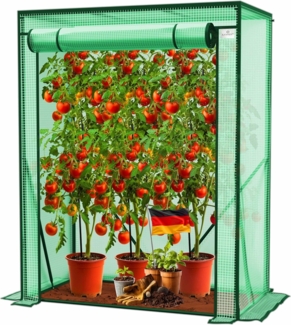 KESSER® Premium Tomatengewächshaus Foliengewächshaus, Gewächshaus klein, Tomatenhaus, Treibhaus mit Tür zum Aufrollen - 100 x 50 x 150 cm Frühbeet, Gemüse, Blumen, Obst, Garten Grün, 100 x 50 x 150 cm