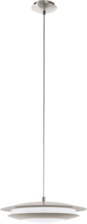 Eglo 98043 LED Pendelleuchte MONEVA-C nickel-matt weiß Ø40,5cm H:150cm dimmbar mit Connect Funktion