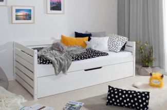 Funktionsbett "Naomi" 90x200 Kiefer massiv inkl. Schubkästen nach Wahl