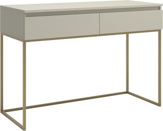 Selsey 'Bemmi' Schminktisch Schreibtisch, greige mit goldenem Metallgestell, ca. 80 x 120 x 50 cm