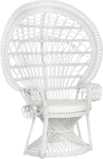 Pfauenstuhl EMMANUELLE Rattan Weiß