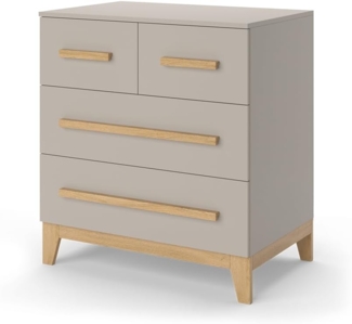 VitaliSpa® Kommode Malia, Cashmere-Eiche, 80 x 88 cm mit 4 Schubladen