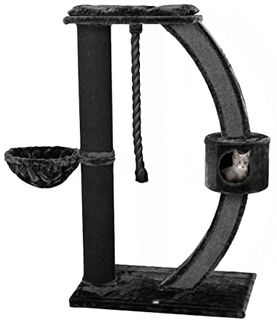 Canadian Cat Company Kratzbaum Kratzbaum Granville, anthrazit, ca. 157 x 60 x 170 cm, Stylischer Kratzbaum mit Hängematte und einer Höhle