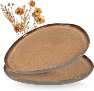 Moritz & Moritz Servierplatte ORGANIC Servierplatte 2er - Beige, (Set, 2-tlg, Set), Spülmaschinengeeignet