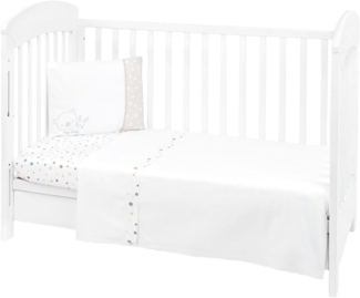 Kikkaboo Kinderbettwäsche 3tlg, Decke 180x135, Kissen 45x35, Laken 140x70 beige