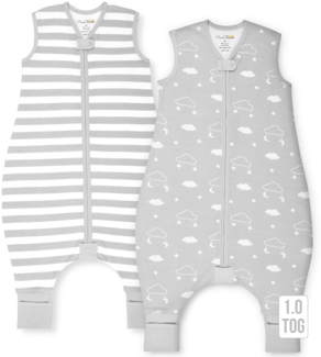 Mama Cheetah Schlafsack mit Füßen für Kleinkinder, Größe 3T–4T, 1.0 TOG, aus Bio-Baumwolle – Tragbare Babydecke mit Beinen, Schlafsack für Laufanfänger, Größe L