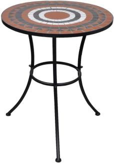 vidaXL Bistrotisch Terrakotta-Rot und Weiß 60 cm Mosaik 41534