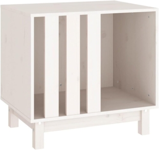 vidaXL Hundehütte Weiß 60x45x57 cm Massivholz Kiefer 822477