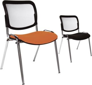 Topstar Besucherstuhl Stapelstuhl Net Point Visit 4-Fuß-Gestell schwarz, VPE 4 Stühle schwarz