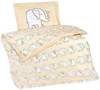 aminata Bettwasche Elefant Beige 100 x 135 cm 100% Baumwolle