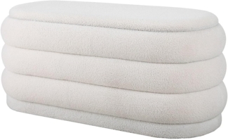 Vente-unique - Banktruhe - Bouclé-Stoff - Weiß - ECAMBI