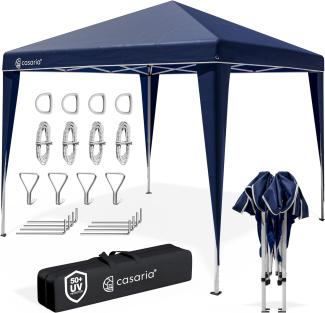 Deuba Pavillon Capri 3x3 m wasserdicht Pop-Up inklusive Tasche UV-Schutz 50 plus Faltpavillon Gartenzelt Partyzelt blau 100946 Polyester