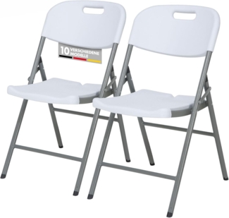 Floordirekt- Gartentisch Klappbar Kunststoff - Buffettisch mit Tragegriff - Klapptisch für Garten Terrasse und Balkon - Campingtisch 6 Personen (2er Set Okinawa)