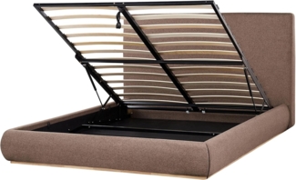Bett mit Stauraum Stoff CAMPAGNE 160 x 200 cm Dunkelbraun